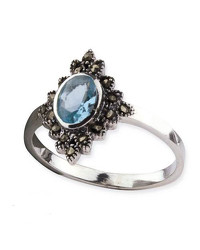 Ring 'Blue Marcasite' mit Zirkonia - vergleichen und g&uuml;nstig kaufen